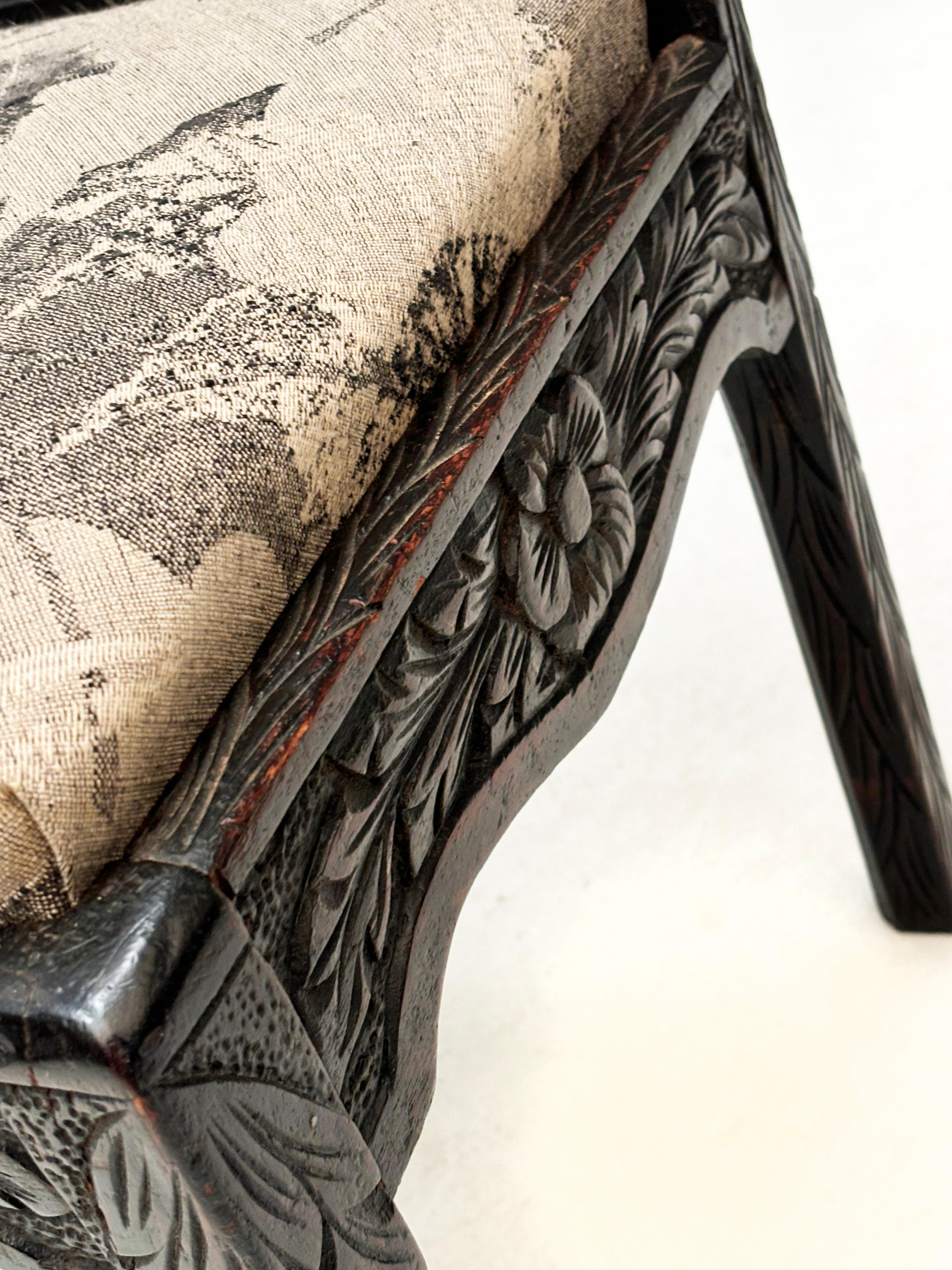 Circa 18th Century Oak Carved Corner Chair-Dutch Colonial For Sale 5