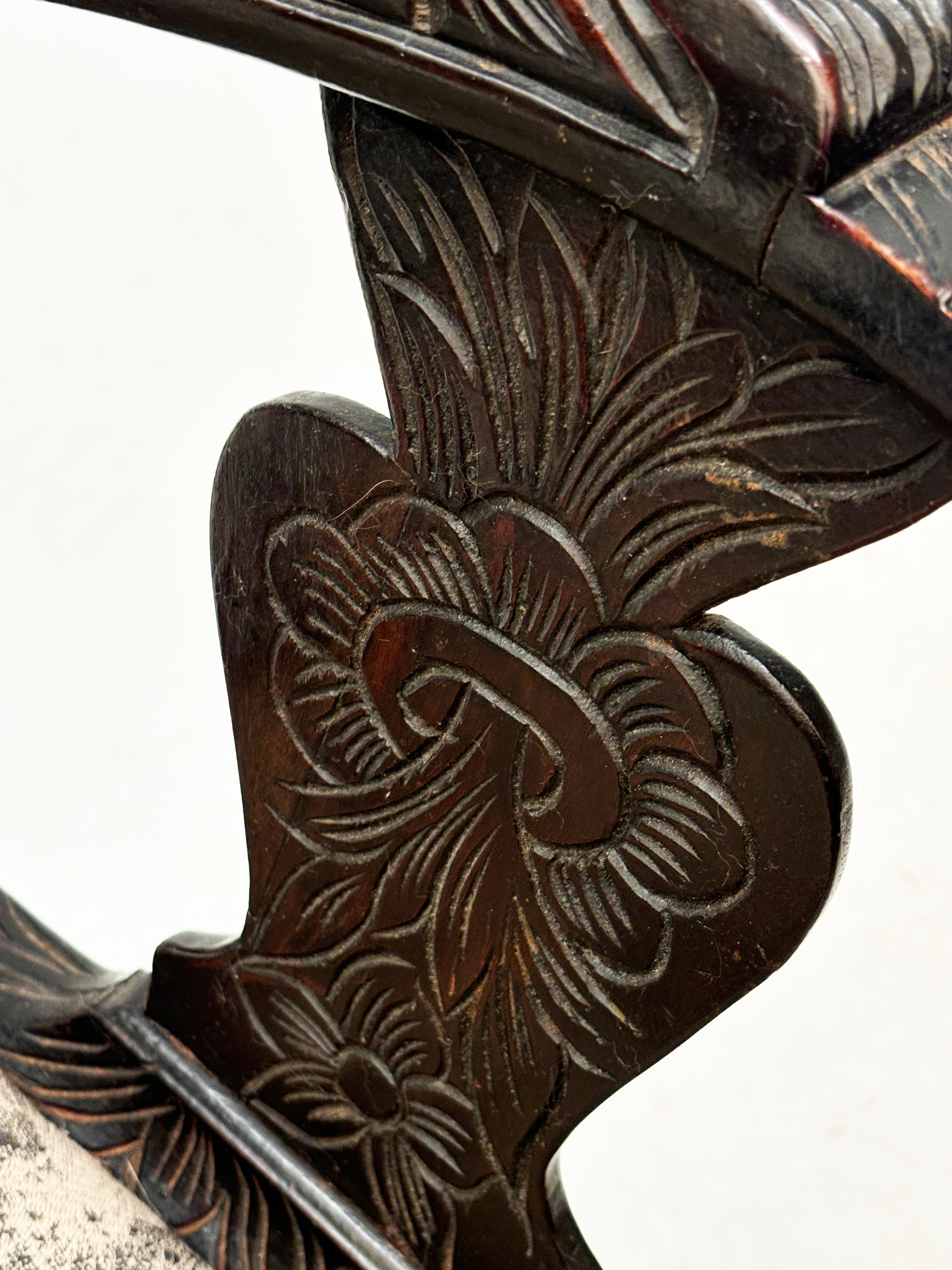 Circa 18th Century Oak Carved Corner Chair-Dutch Colonial For Sale 7
