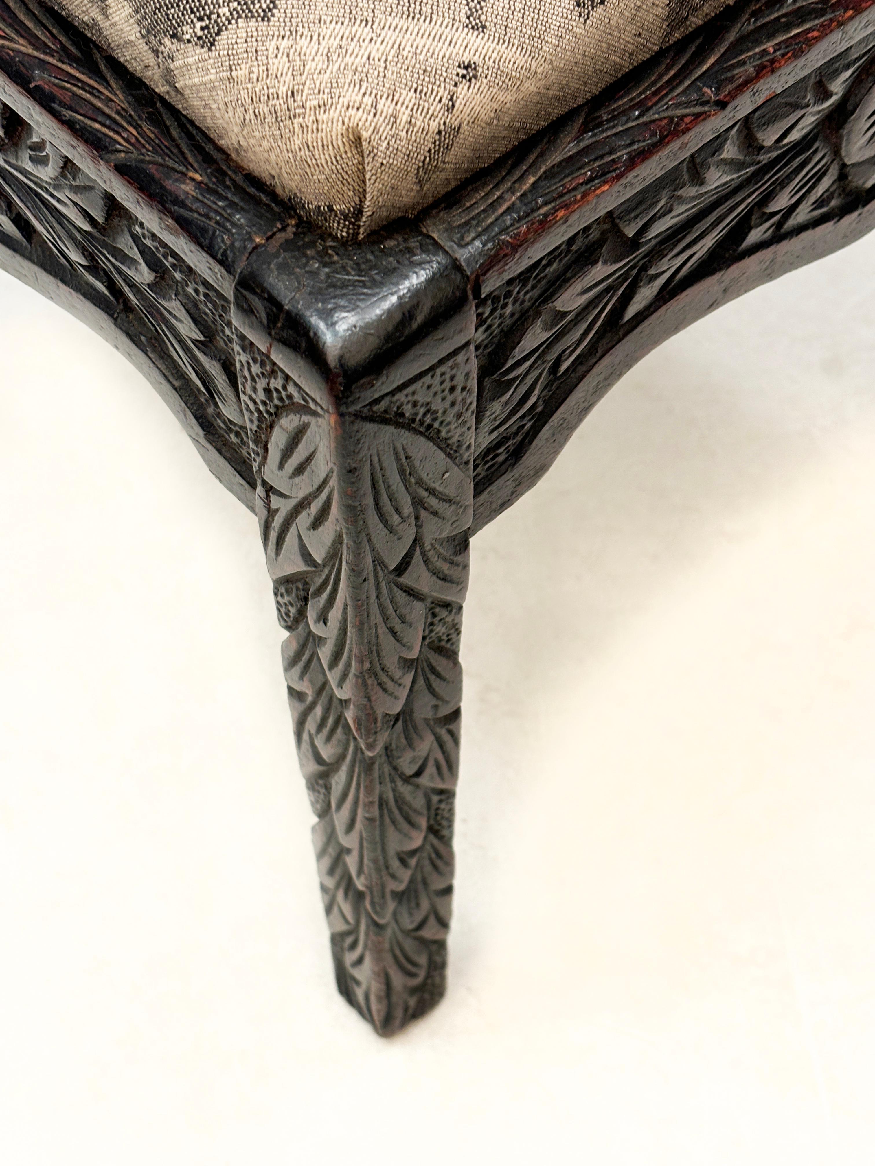 Circa 18th Century Oak Carved Corner Chair-Dutch Colonial For Sale 4