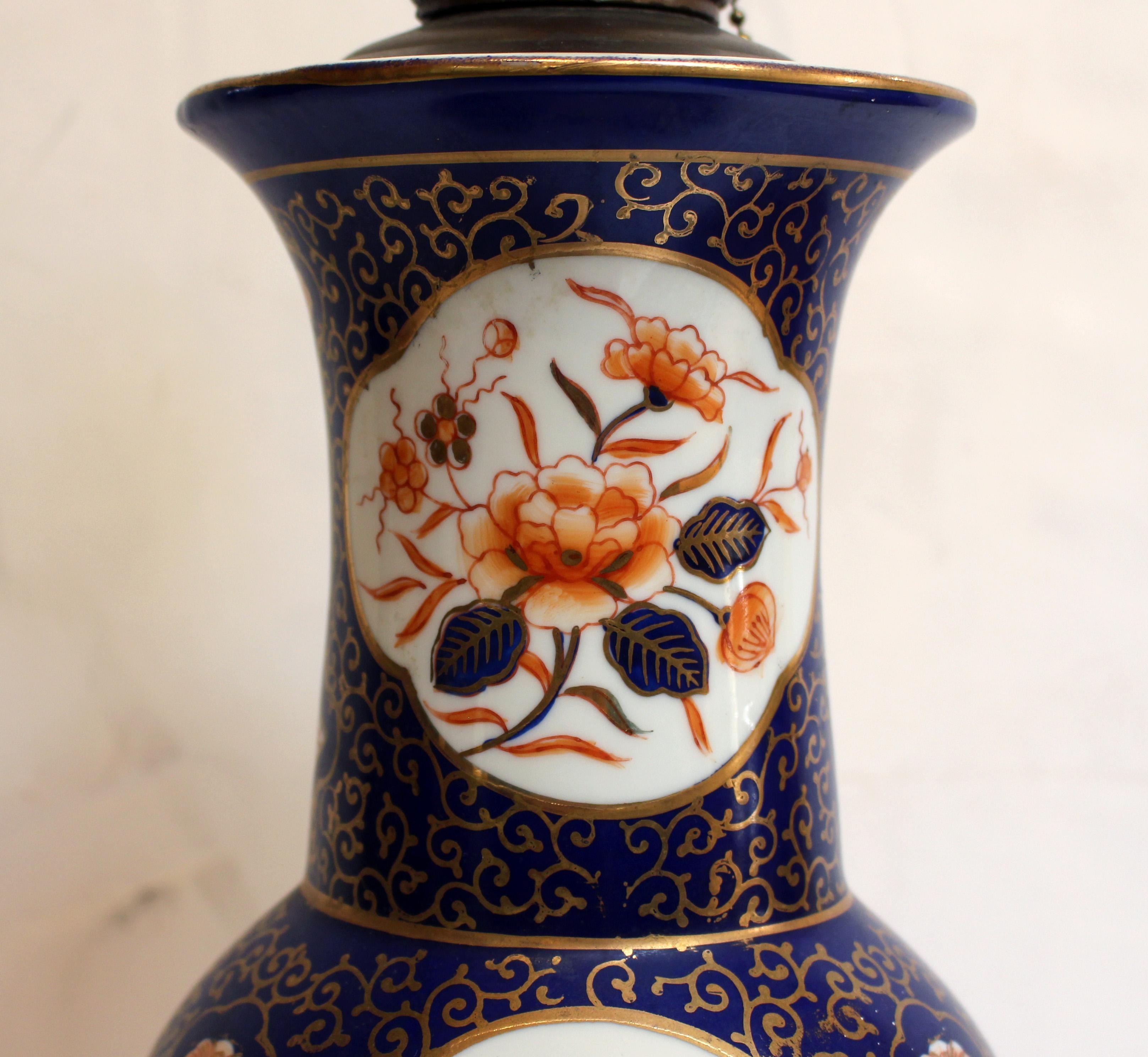Meiji Circa 1900-1920 Japanese Vase Mounted as a Lamp For Sale