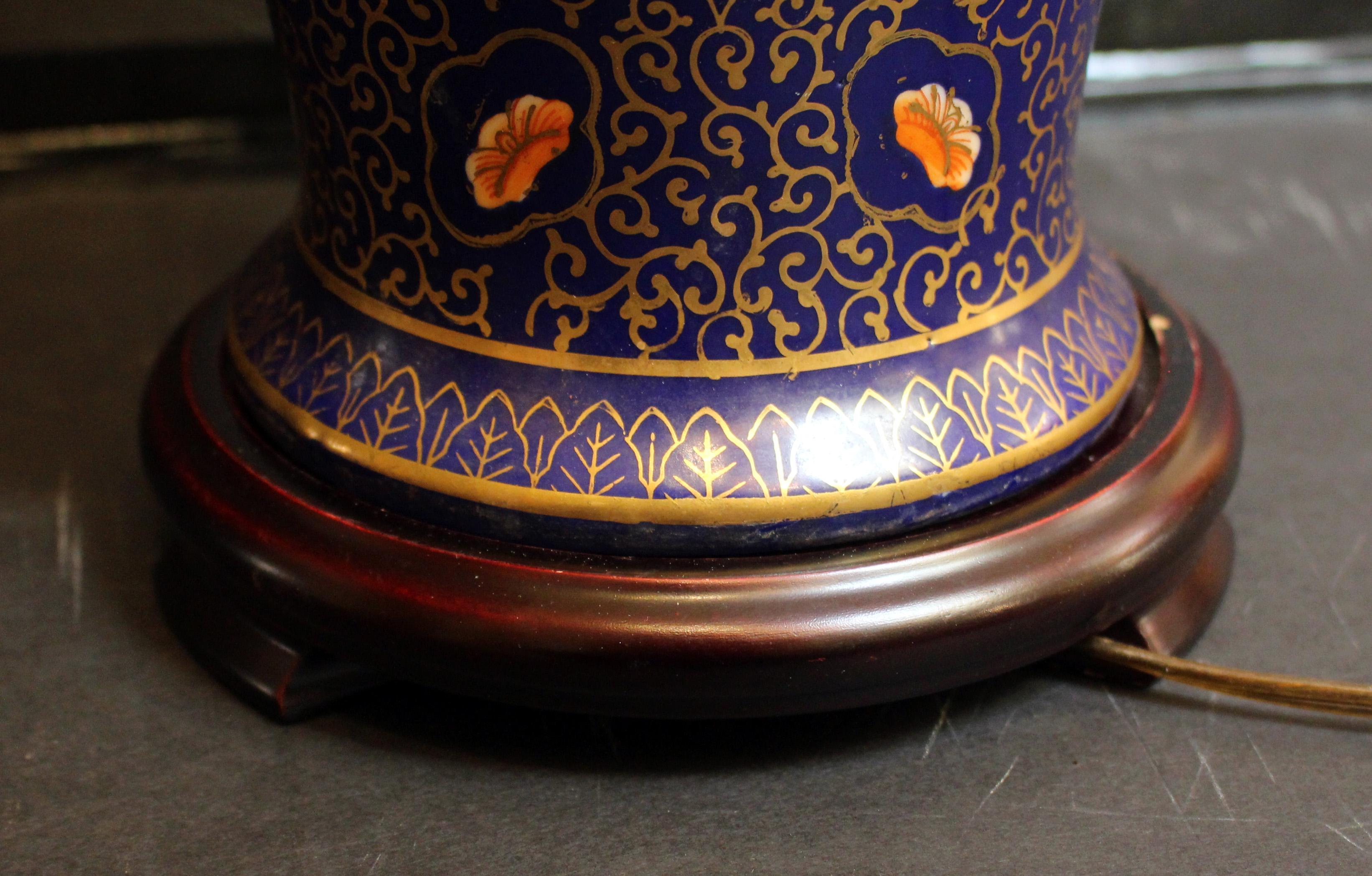 Circa 1900-1920 Japanese Vase Mounted as a Lamp In Good Condition For Sale In Chapel Hill, NC