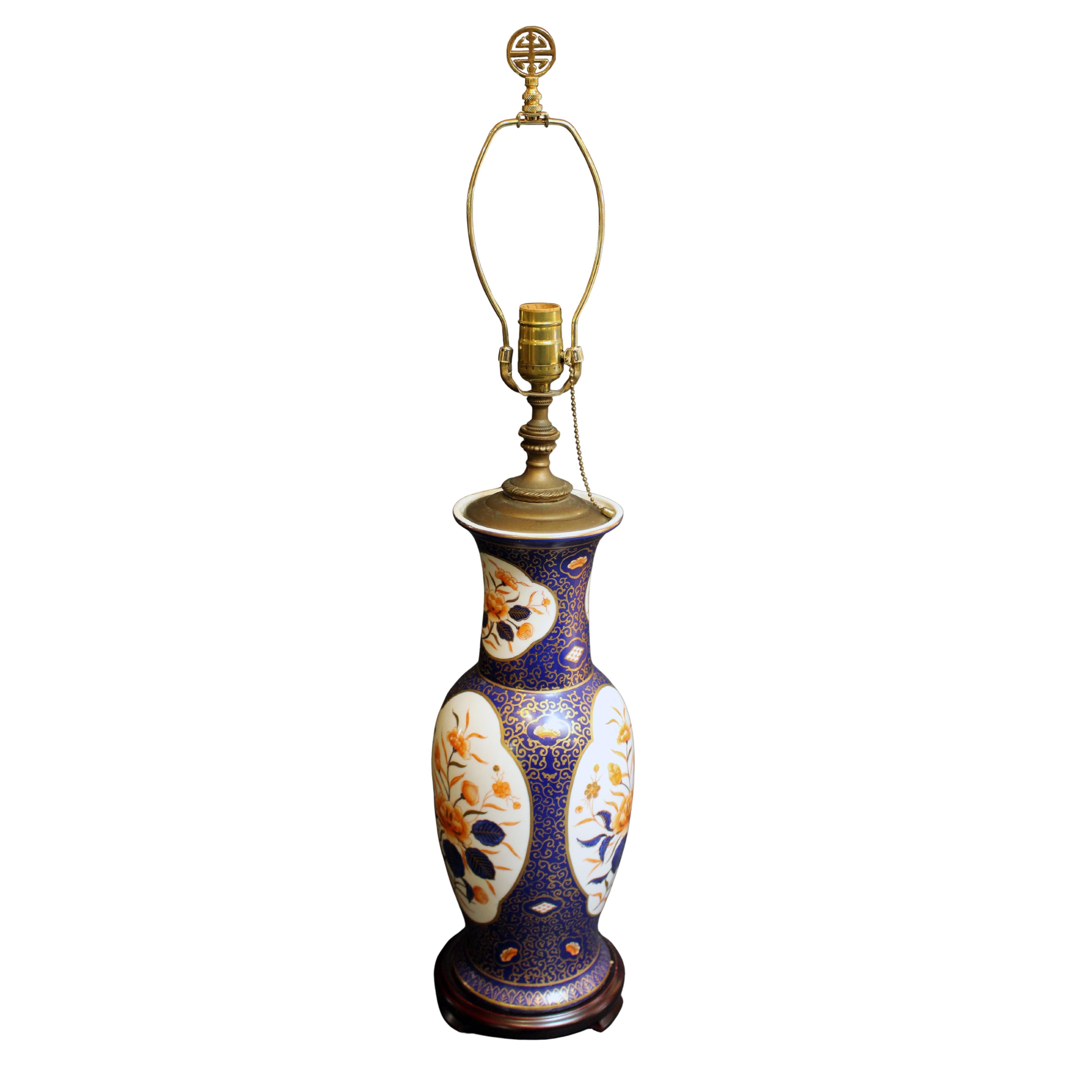 Circa 1900-1920 Japanese Vase Mounted as a Lamp