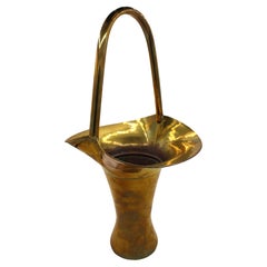 Circa 1900-1920 Large Brass Flower Basket Vase