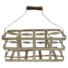 Antique Circa 1900 8-Bottle Wine Carrier