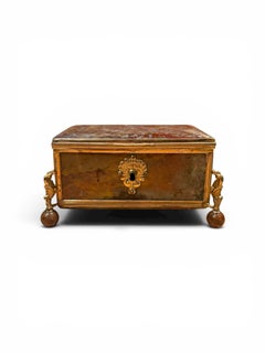Circa 1900 Boîte décorative en agate et bronze, probablement italienne