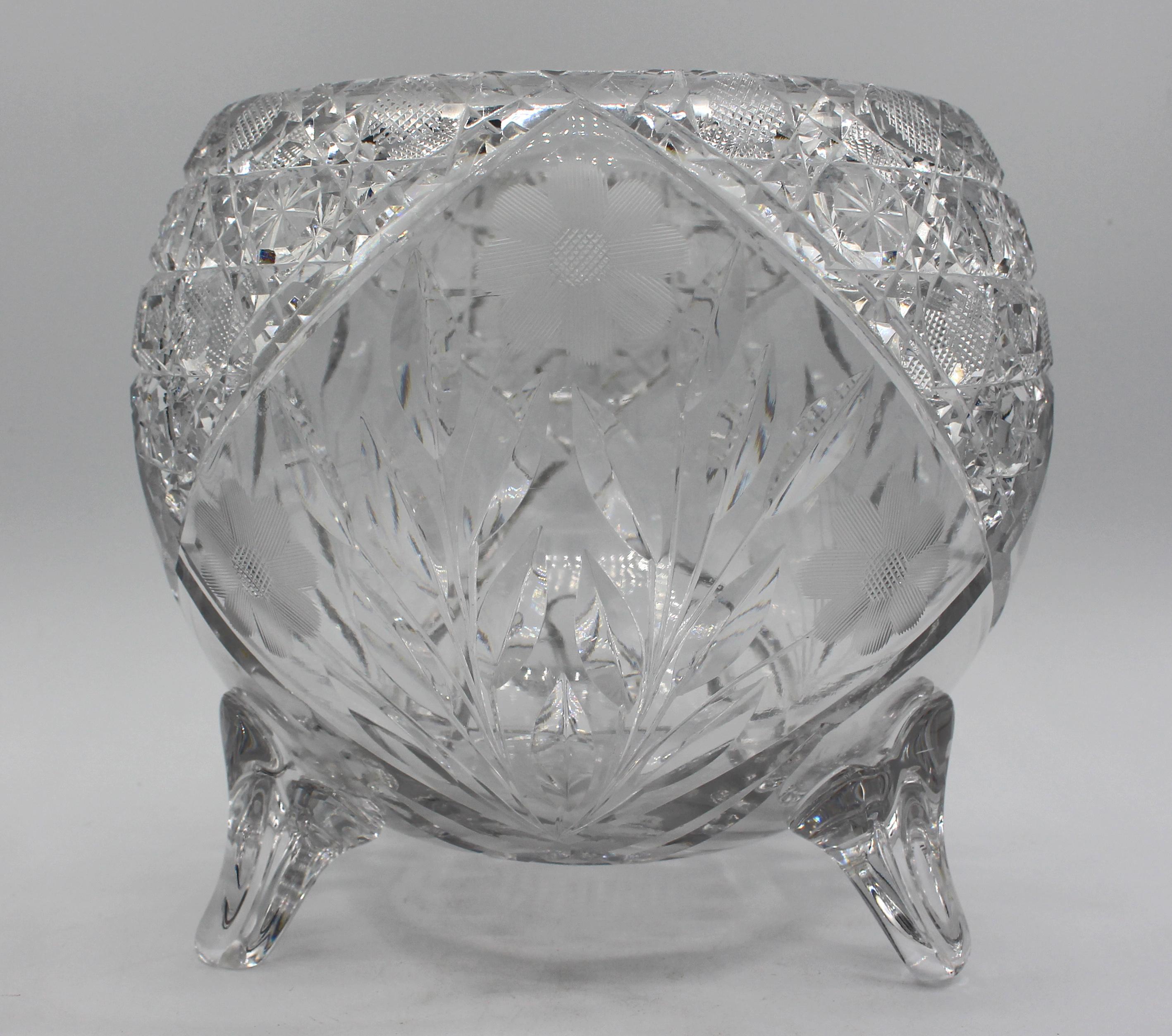 american brilliant cut glass bowl