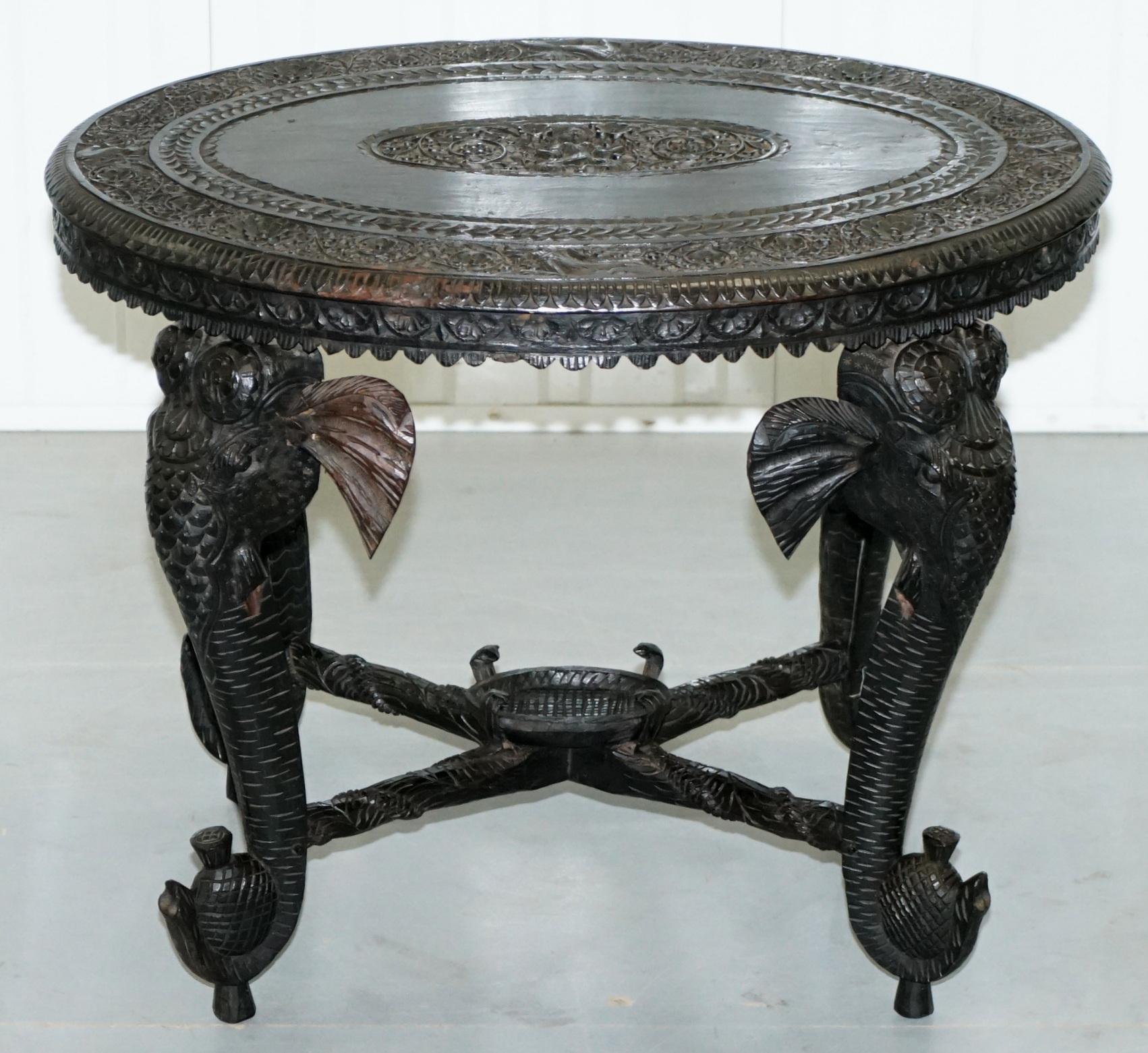We are delighted to offer for sale this lovely circa 1880-1900 Anglo-Indian hand carved Rosewood coffee or side table with Elephant pillared legs and Buddha carved into the top

A very decorative and well made piece, from the Anglo-Indian export