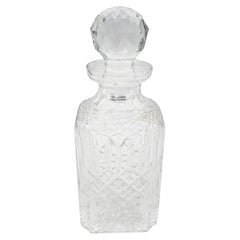 Circa 1900 Anglo-Irish Square Shaped Decanter With Stopper