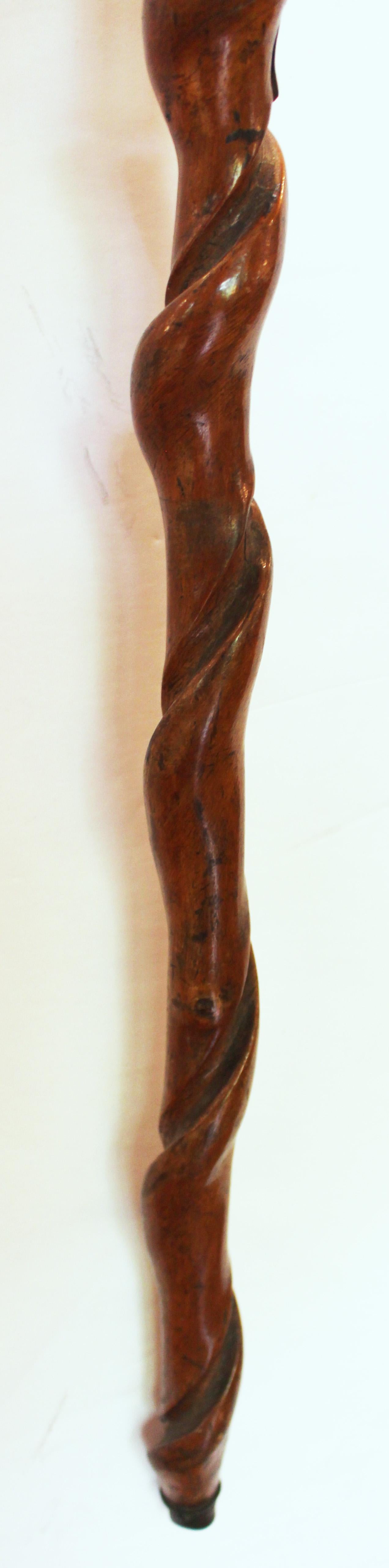 Carved Circa 1900 Antique African Walking Stick For Sale