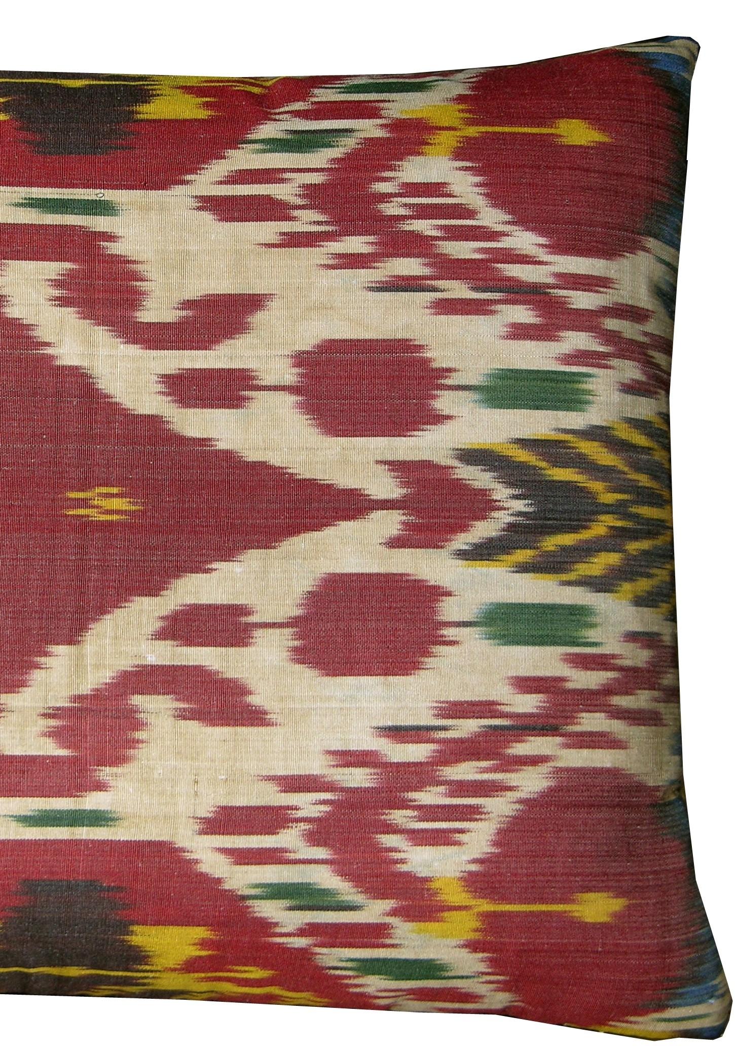 Empire Circa 1900 Antique Ikat Tapestry Pillow For Sale
