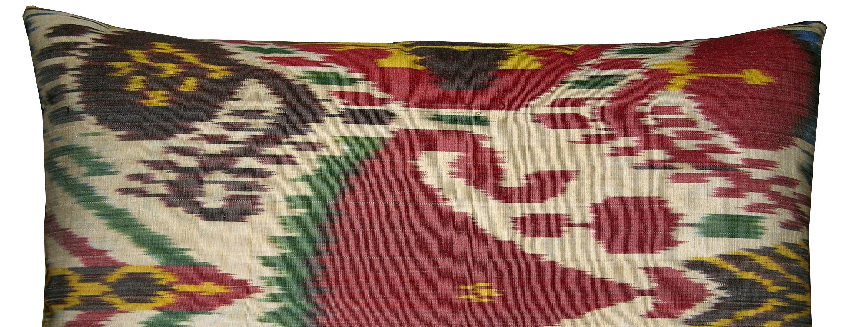 Unknown Circa 1900 Antique Ikat Tapestry Pillow For Sale