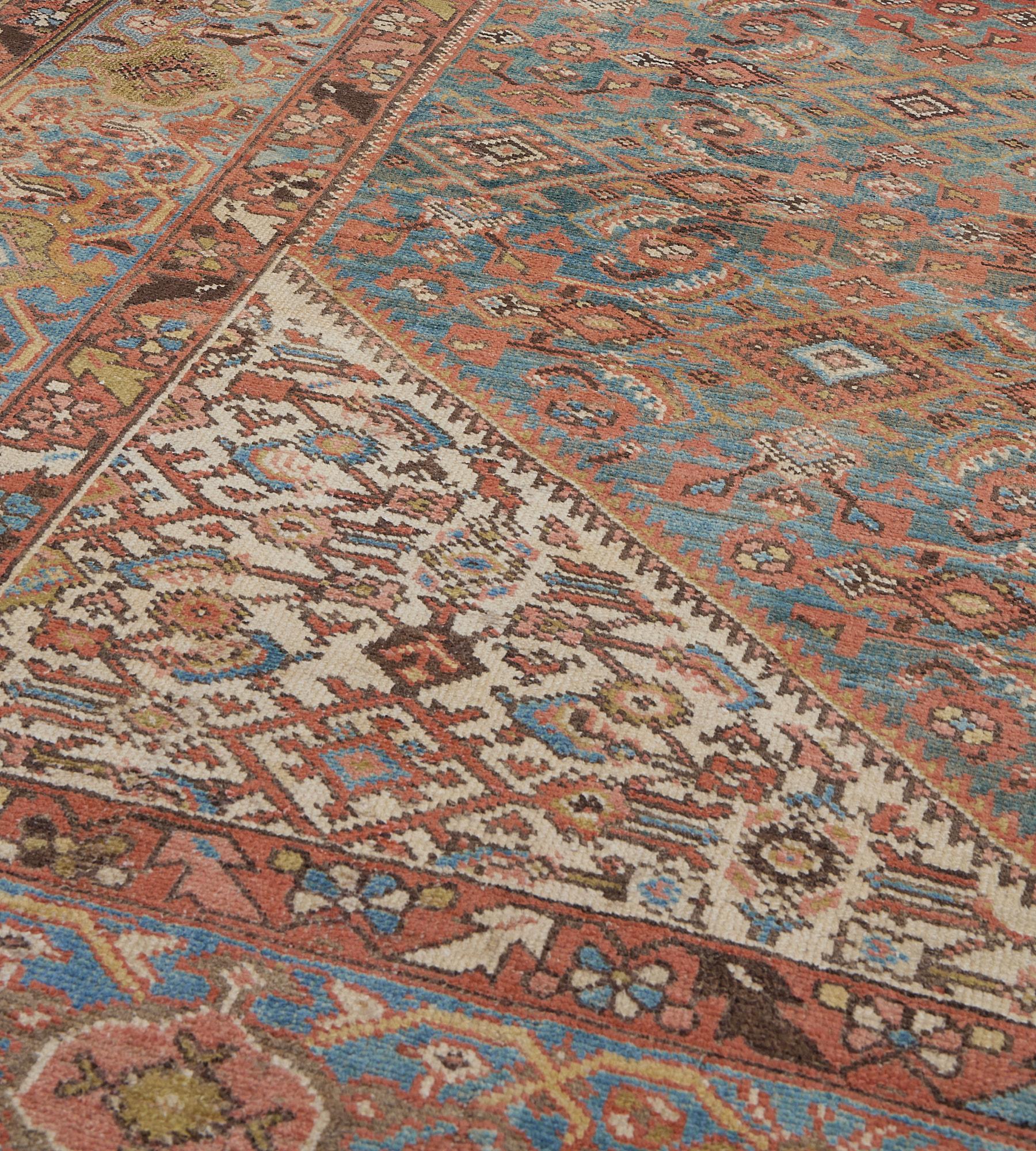 Circa 1900 Antique Wool Herati Persian Malayer Runner  In Good Condition For Sale In West Hollywood, CA