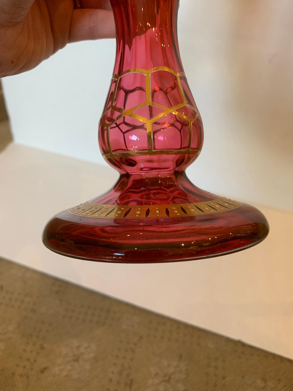 Art Nouveau Gilt and Ruby Glass Vase, circa 1900 For Sale 10
