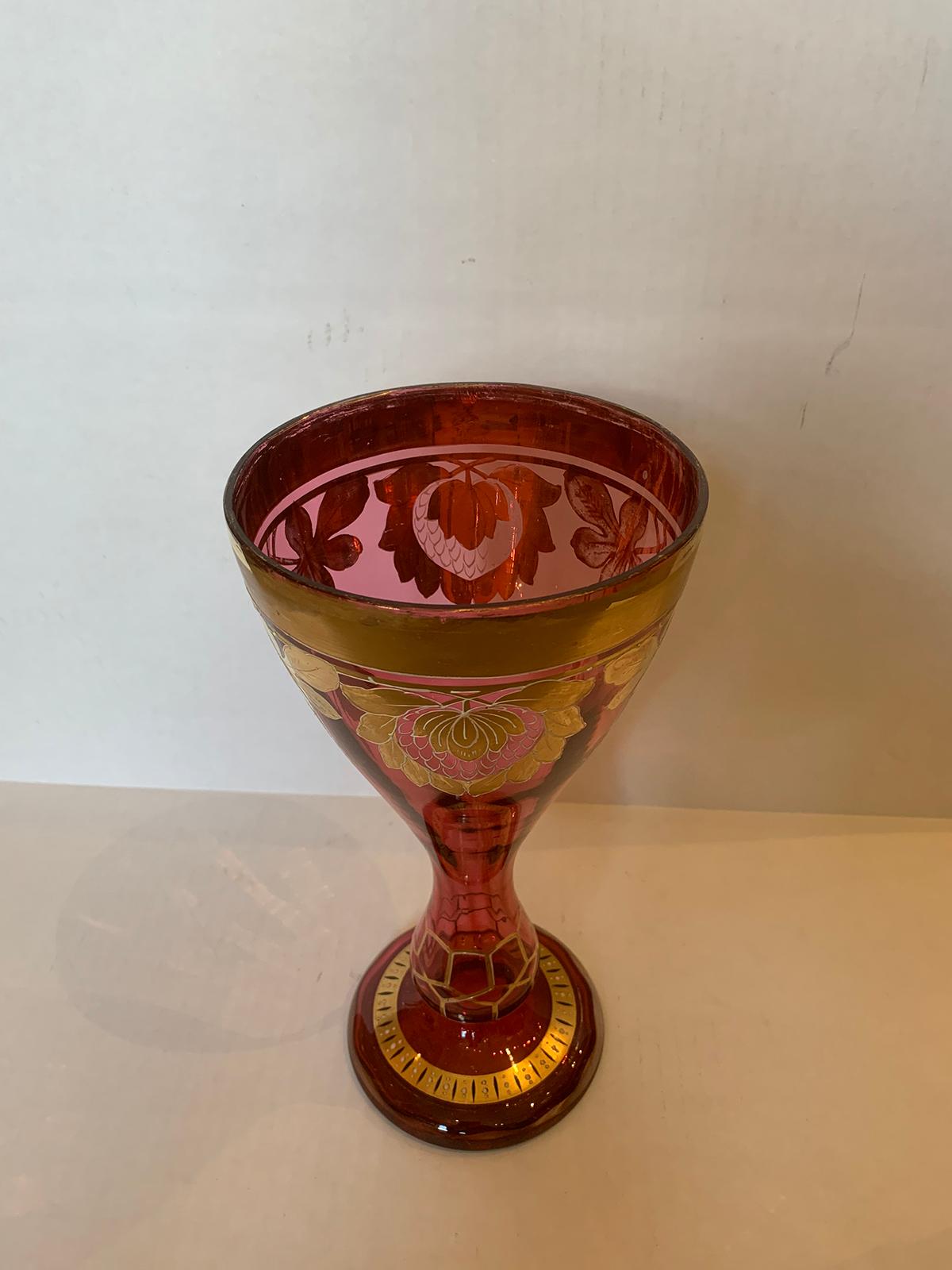 Art Nouveau Gilt and Ruby Glass Vase, circa 1900 For Sale 12