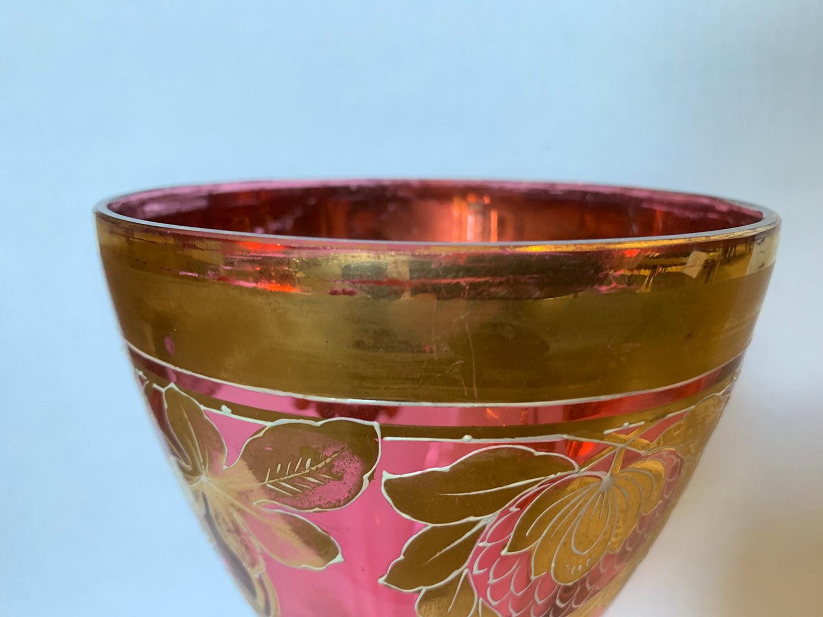 Art Nouveau Gilt and Ruby Glass Vase, circa 1900 For Sale 4