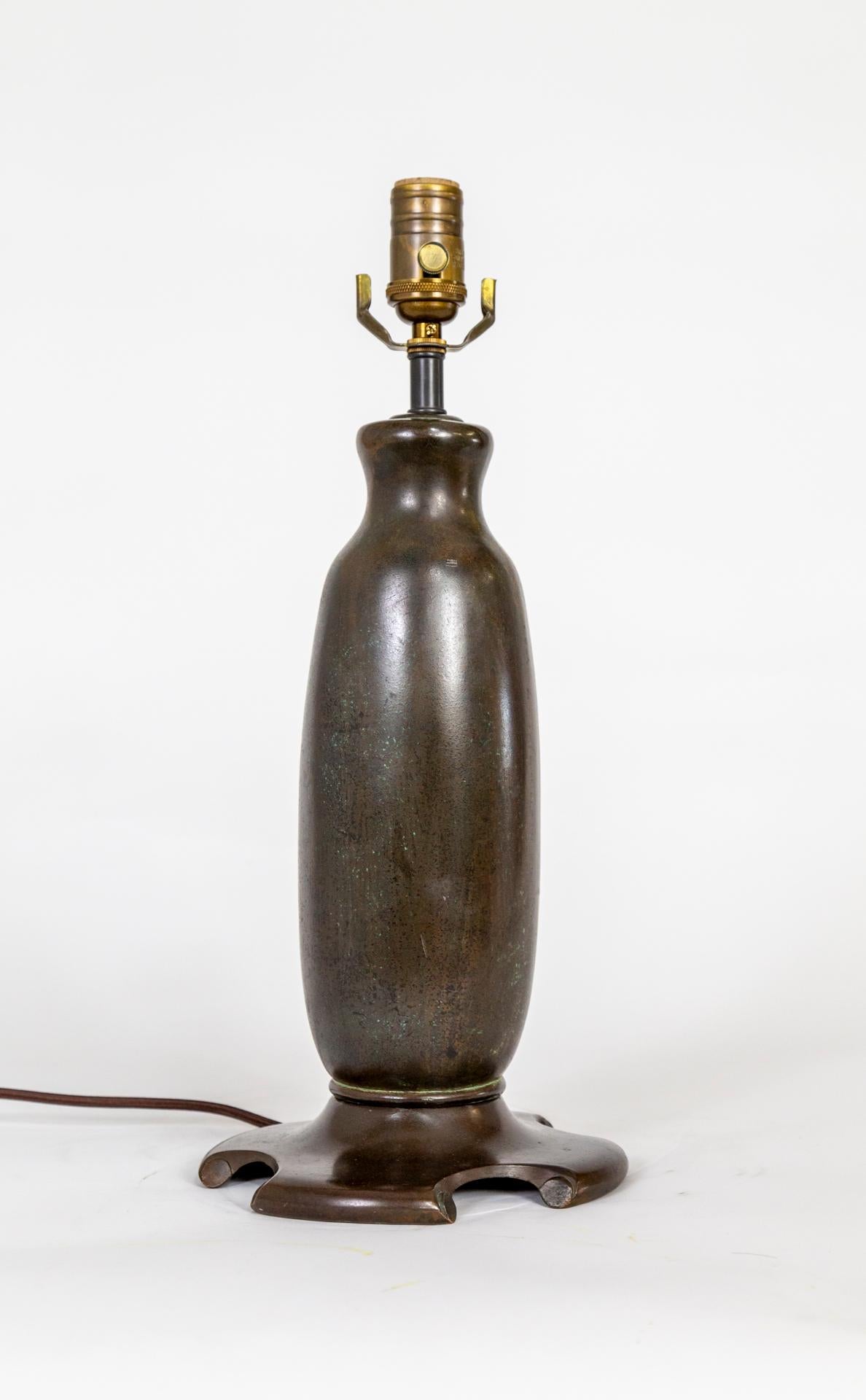 Circa 1900 Arts & Crafts Bronze Table Lamp In Good Condition For Sale In San Francisco, CA