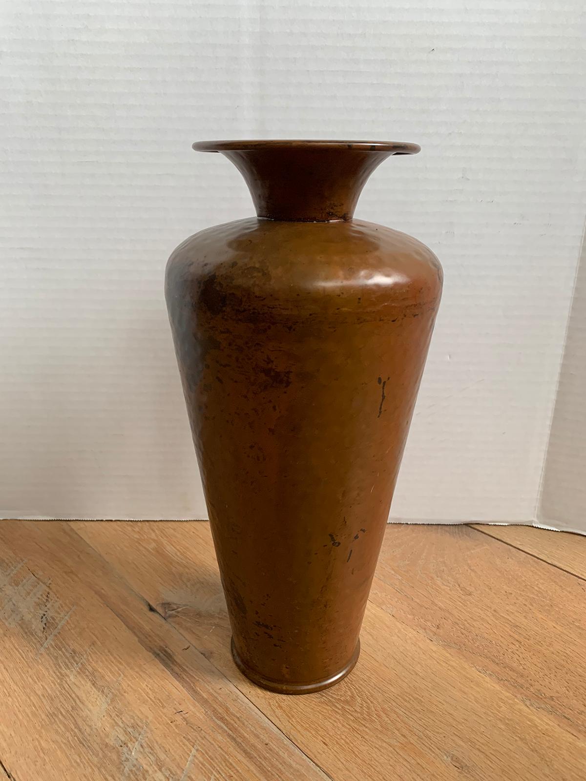 Arts & Crafts style copper vase, circa 1900.