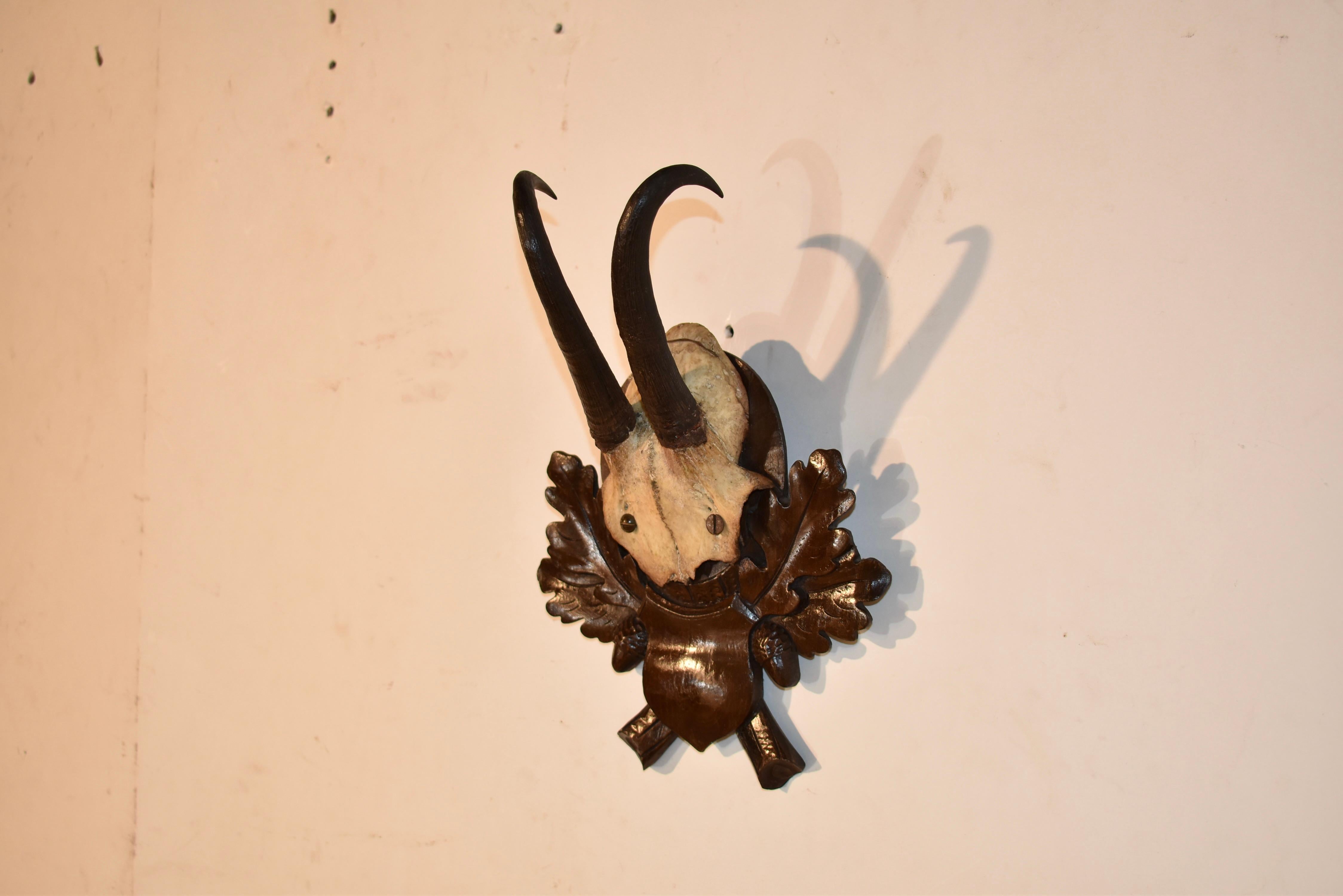 Circa 1900 Black Forest Placa de pared tallada Suizo