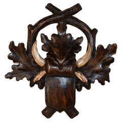 Circa 1900 Boar Tusk Trophy Plaque