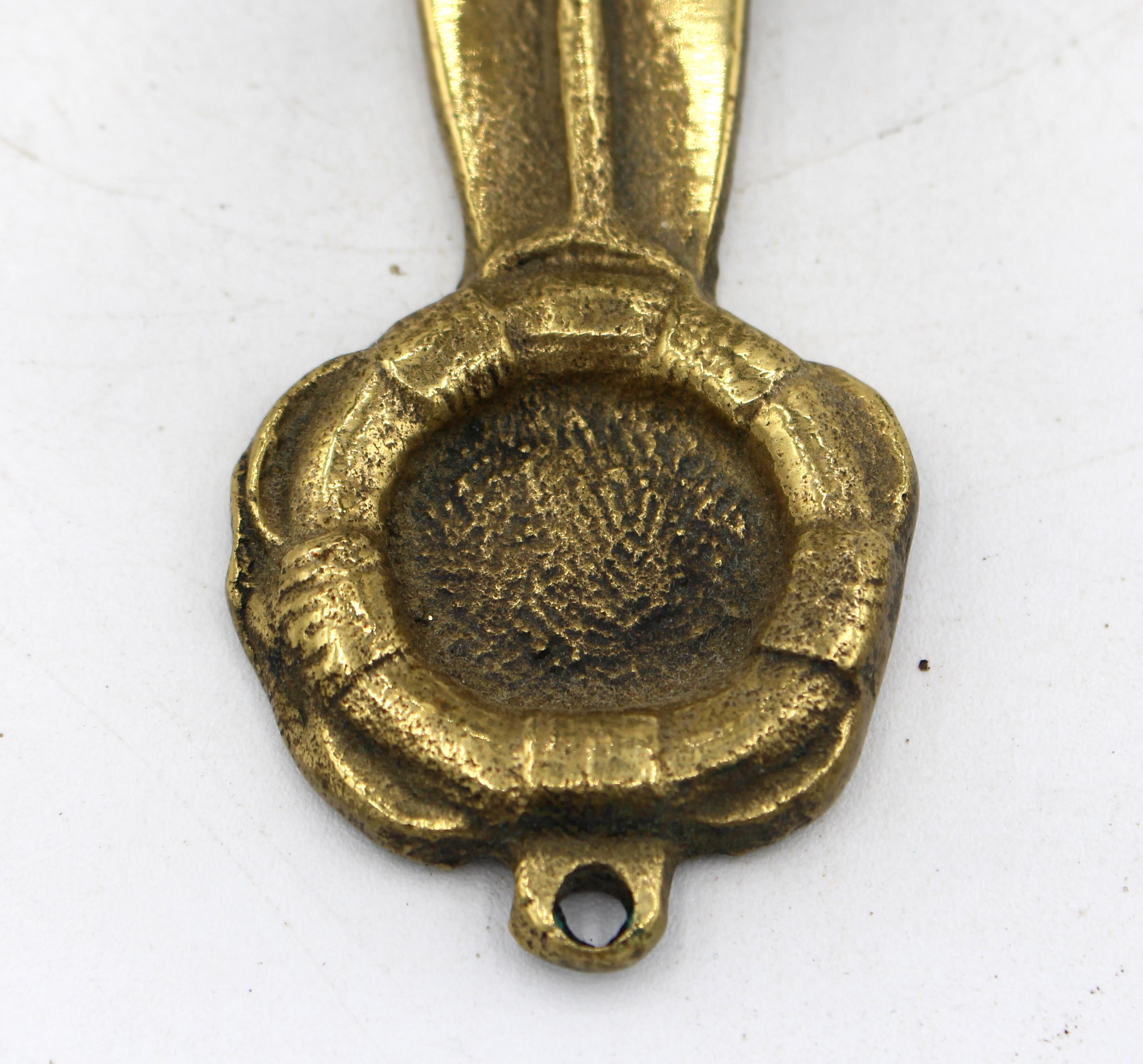 English Circa 1900 Brass Ship's Anchor Door Knocker