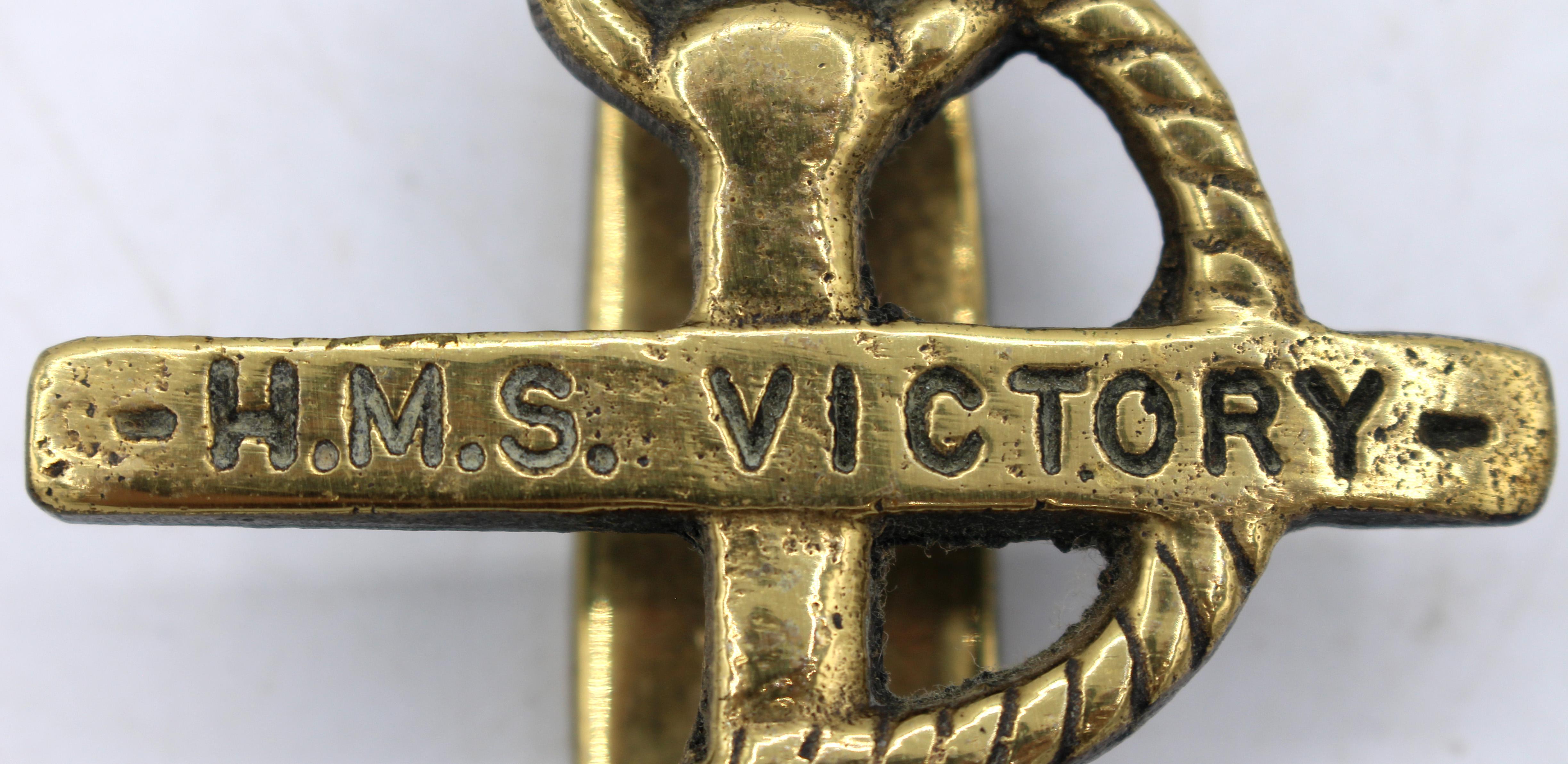 Circa 1900 Brass Ship's Anchor Door Knocker In Good Condition In Chapel Hill, NC