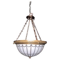 1900 Caldwell Leaded Glass Light Fixture