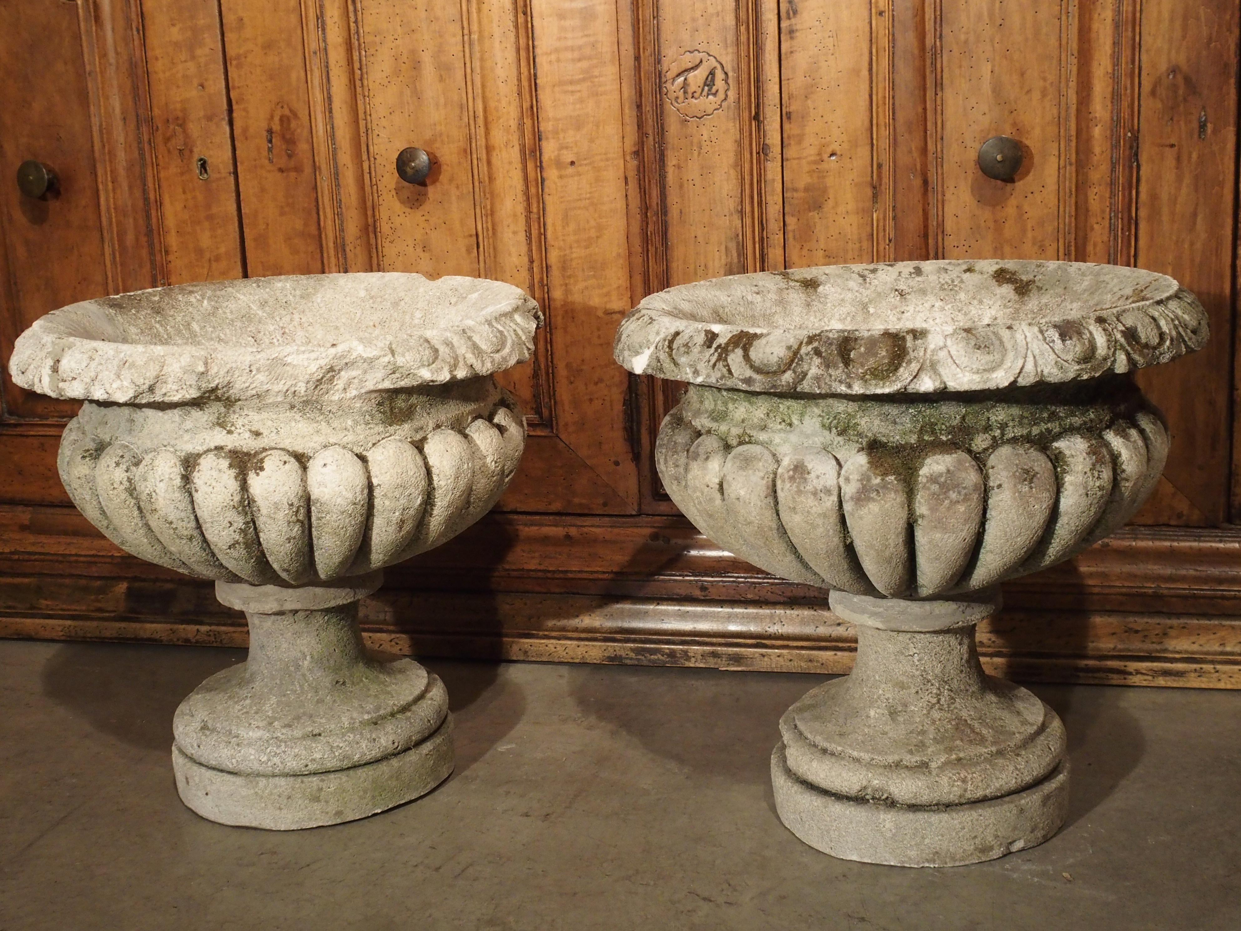 Carved Vicenza Stone Vases from Italy, circa 1900 6