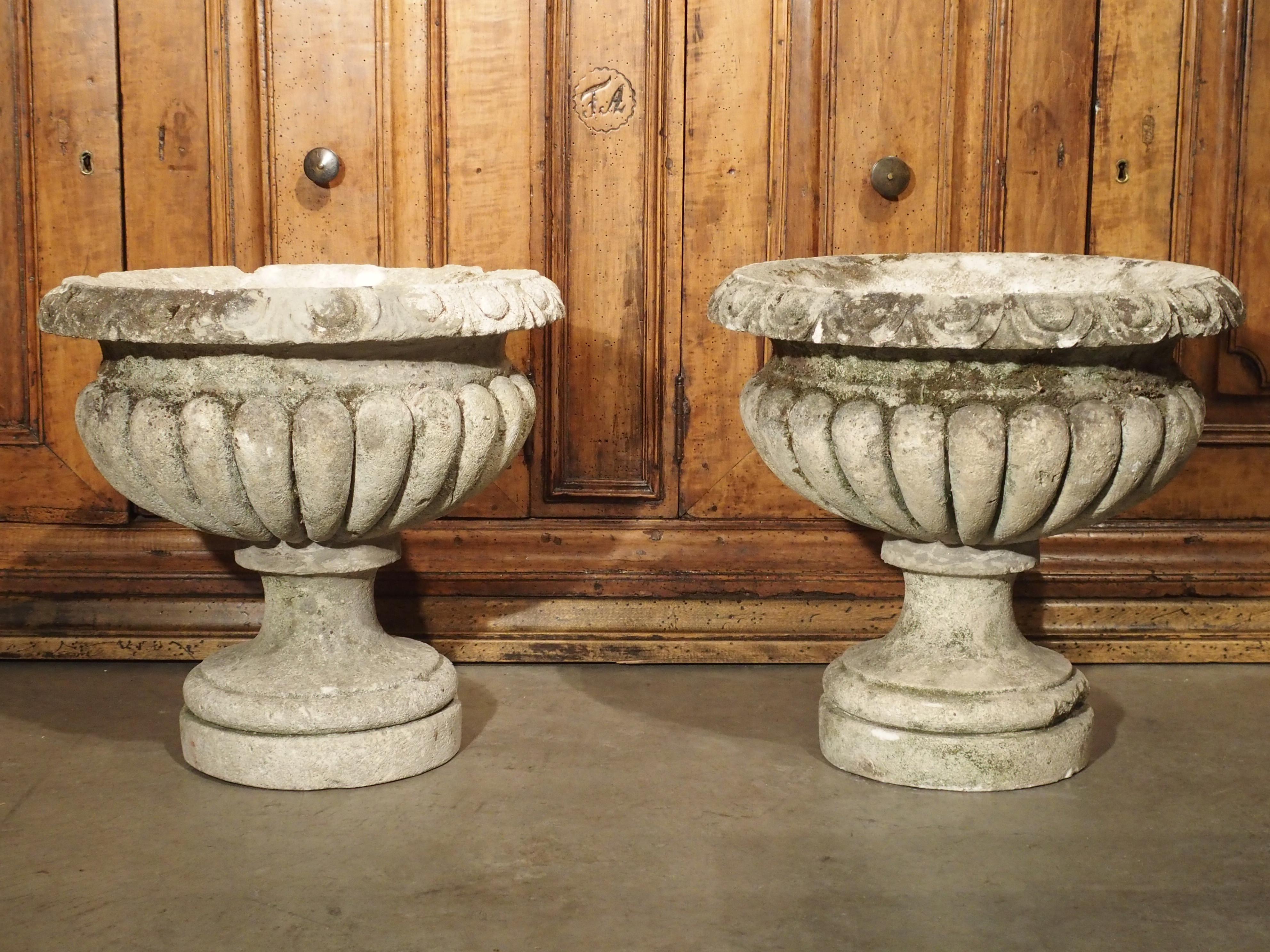 Carved Vicenza Stone Vases from Italy, circa 1900 13