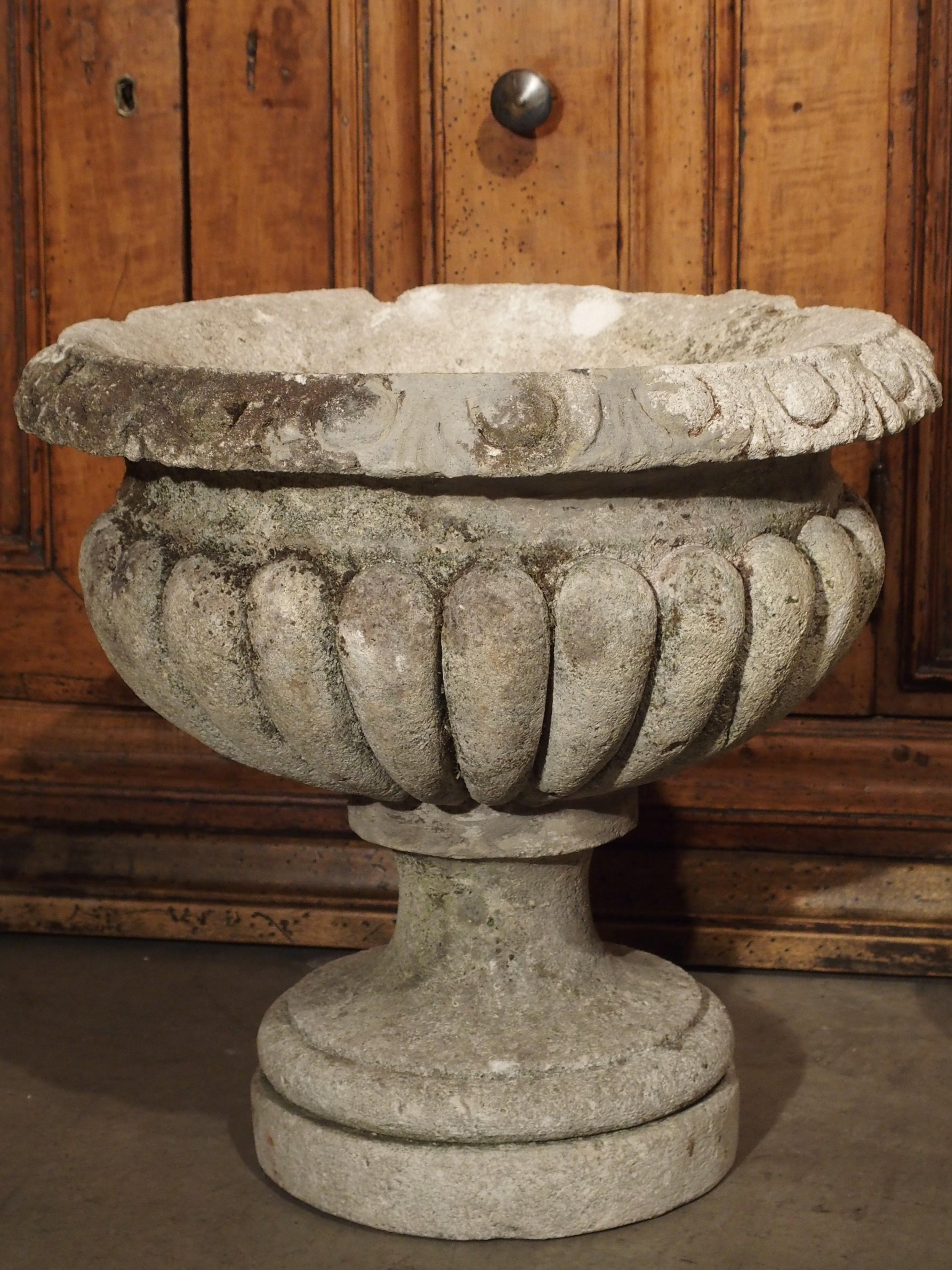 Hand-Carved Carved Vicenza Stone Vases from Italy, circa 1900