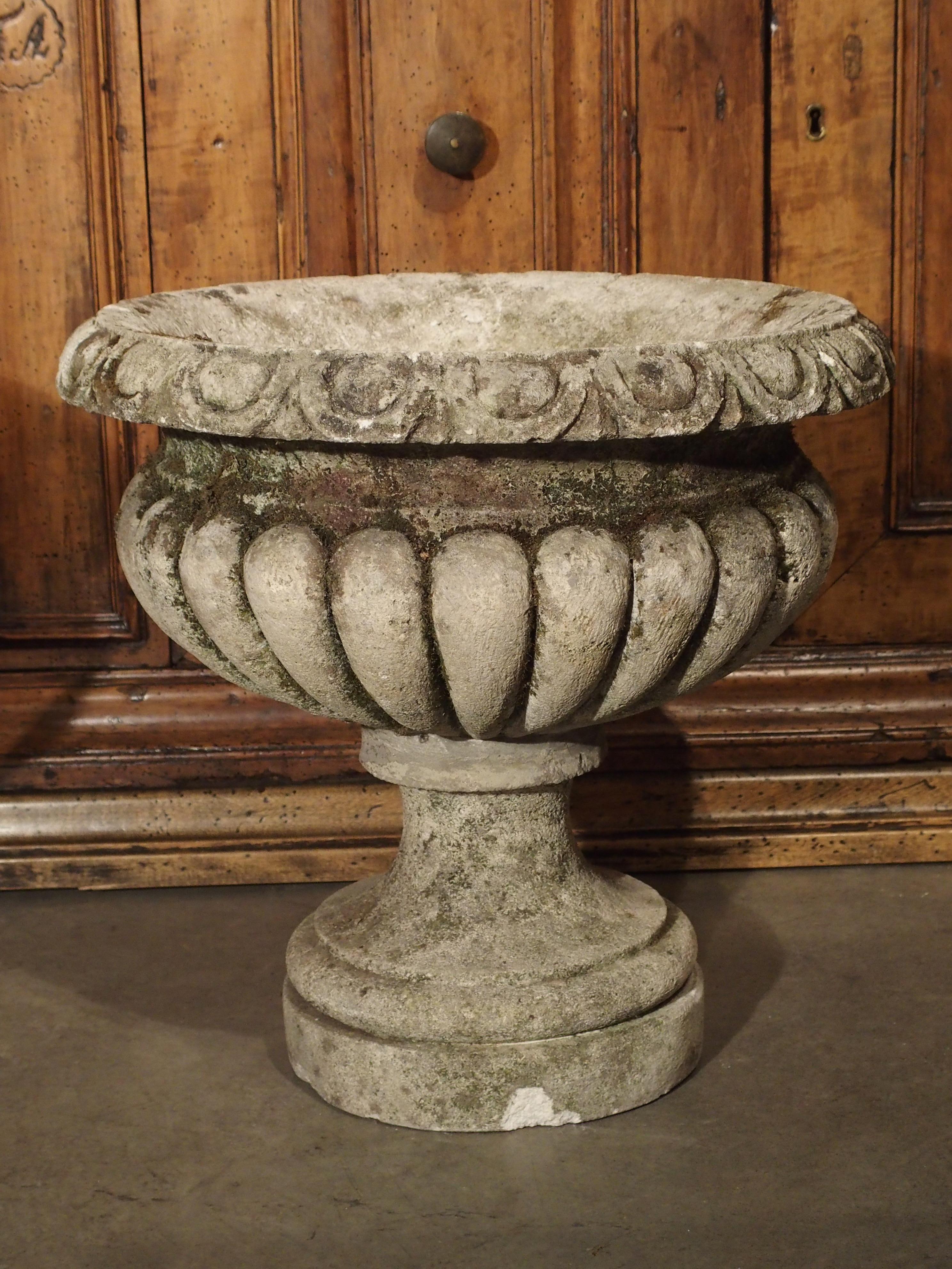 Limestone Carved Vicenza Stone Vases from Italy, circa 1900