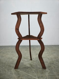 Circa 1900 Central European Hand-Carved Beech Side Table