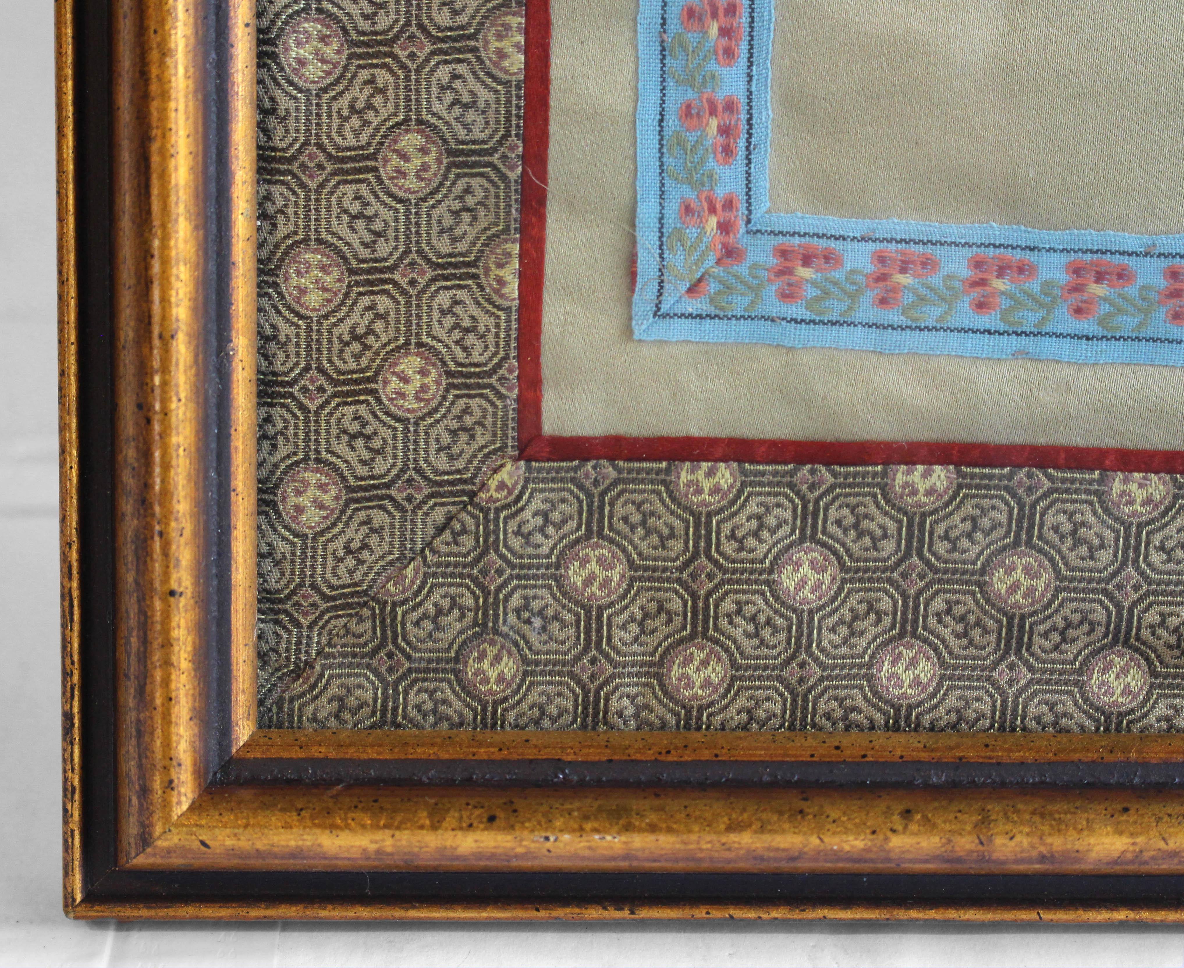 Circa 1900 Chinese Silk Panel in Frame In Good Condition In Chapel Hill, NC