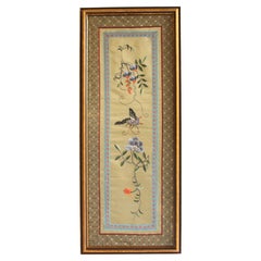 Circa 1900 Chinese Silk Panel in Frame
