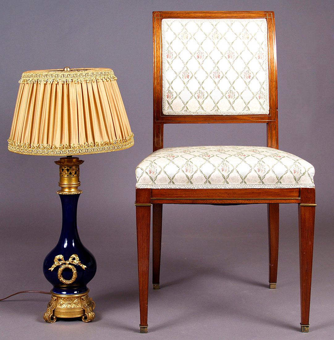 Cobalt Porcelain and Gilded Bronze Table Lamp, circa 1900 2