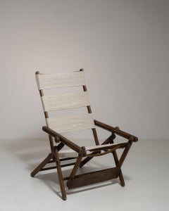 Circa 1900 Cream Wood Early Thonet Chair with Linen Upholstery
