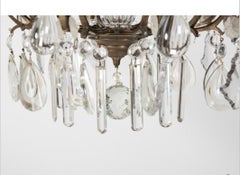 Antique French Eight Light Crystal Chandelier