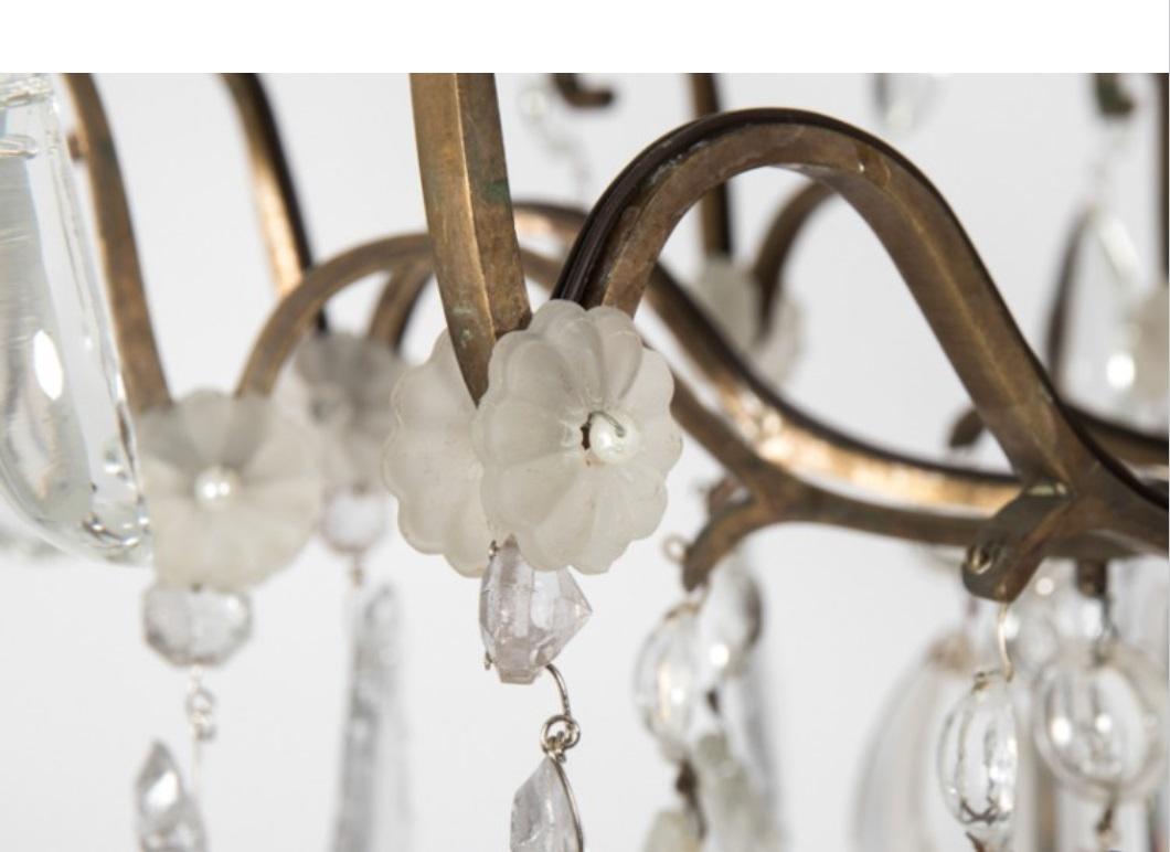 Antique French Eight Light Crystal Chandelier For Sale 2