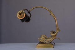 Desk Lamp with Bronze Dolphin, circa 1900