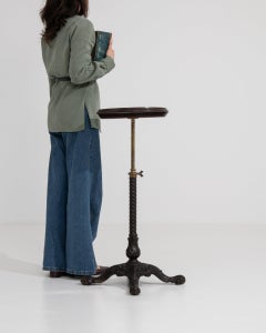 Circa 1900 Ebonized Iron Victorian Adjustable Stool