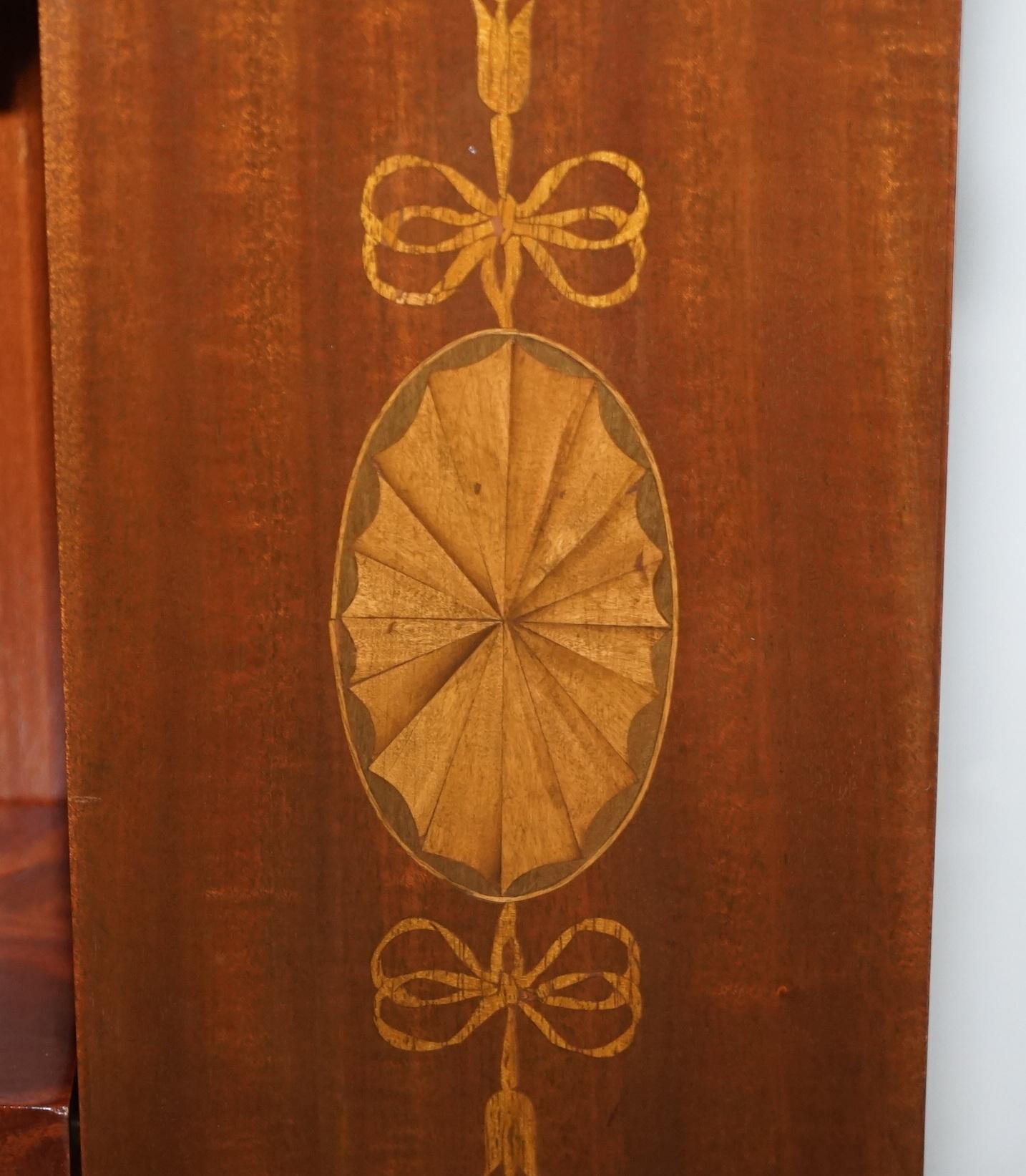 Edwardian Burr Walnut & Hardwood Revolving Bookcases Sheraton Inlaid, circa 1900 For Sale 10
