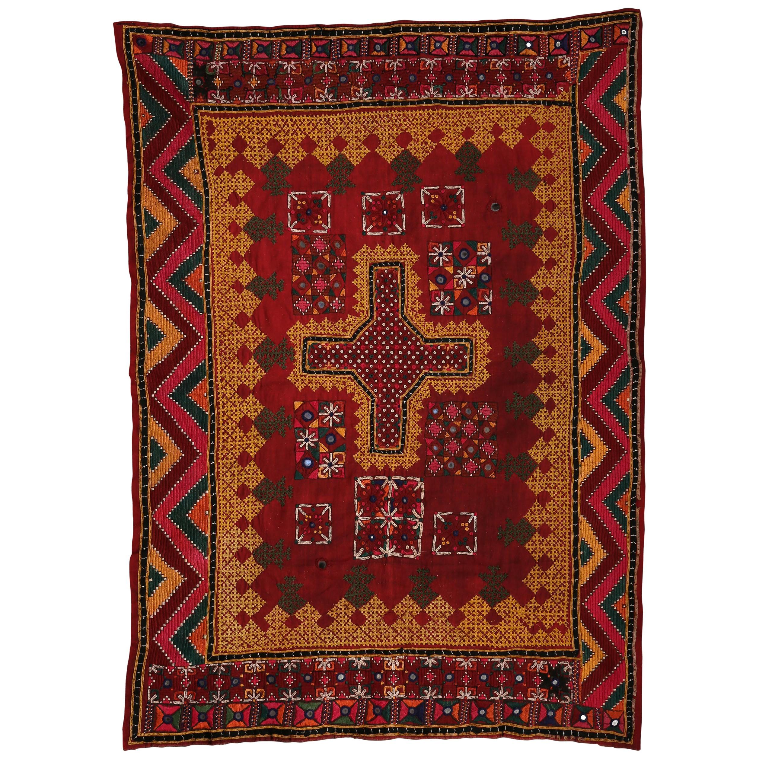 Embroidered Cradle Cloth 'Ghodiyu', Gujarat, India, circa 1900