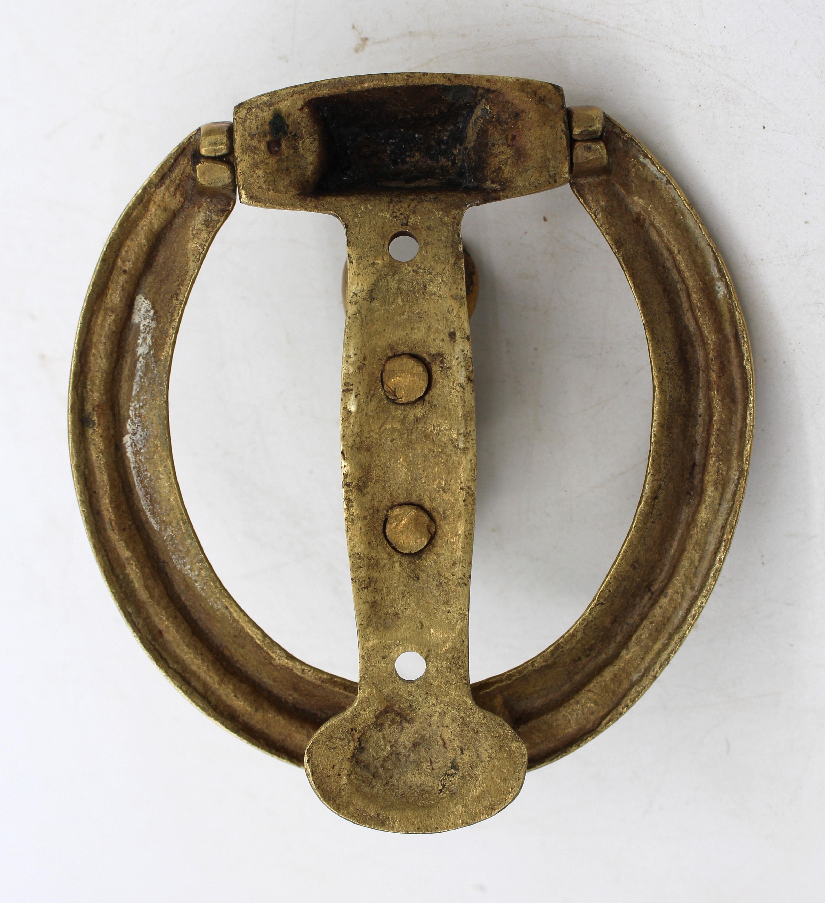 Victorian Circa 1900 English Brass Horse Motif Door Knocker