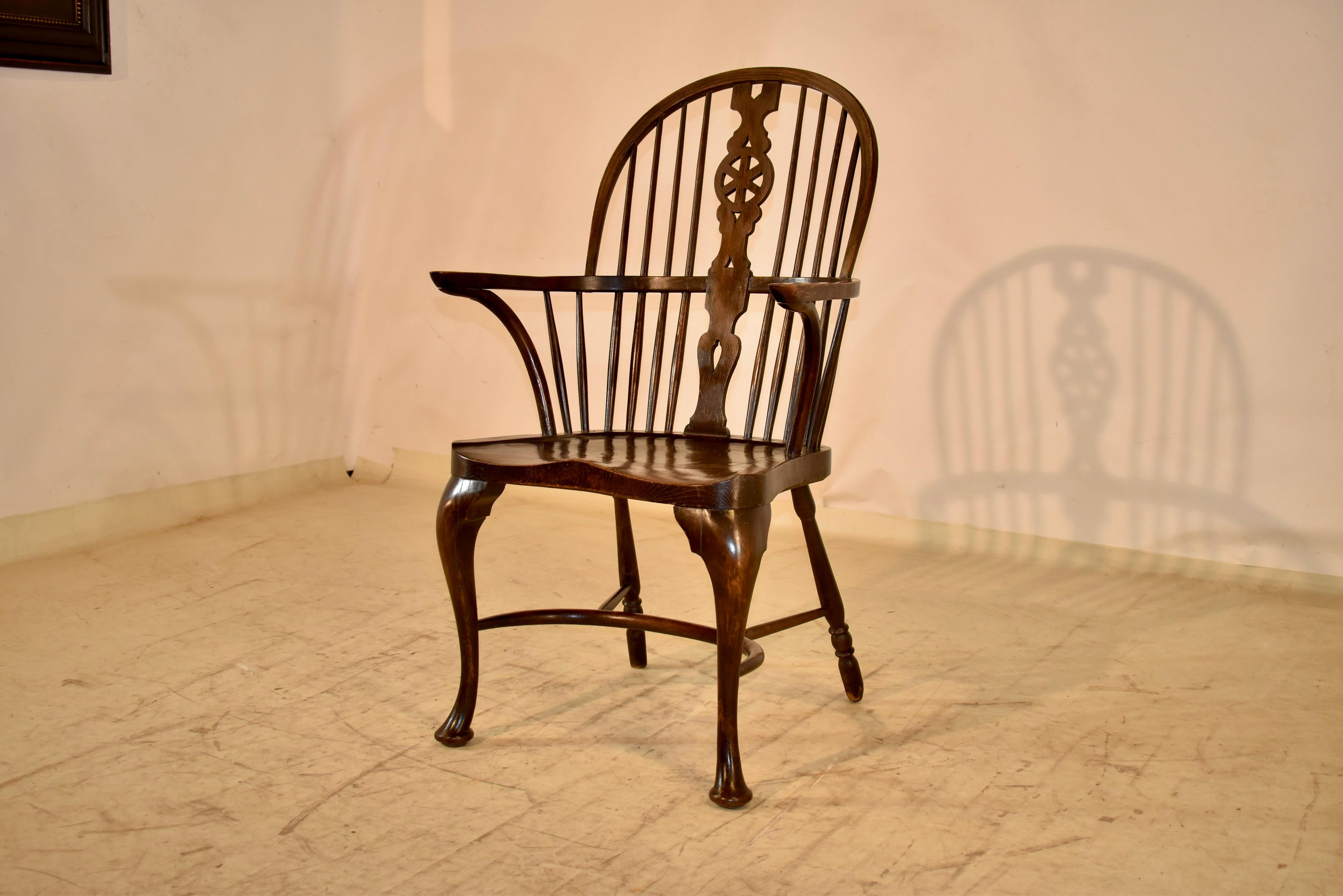 Circa 1900 Chaise Windsor anglaise à double arceau Bon état - En vente à High Point, NC