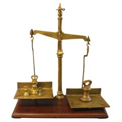 Circa 1900 English Equal Arm Market Scale With Weights Circa 1900 English Equal Arm Market Scale With Weights