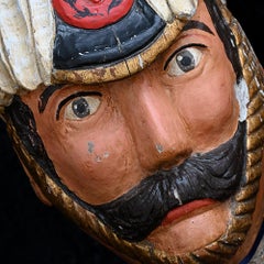 Circa 1900 English fairground hand carved timber bust