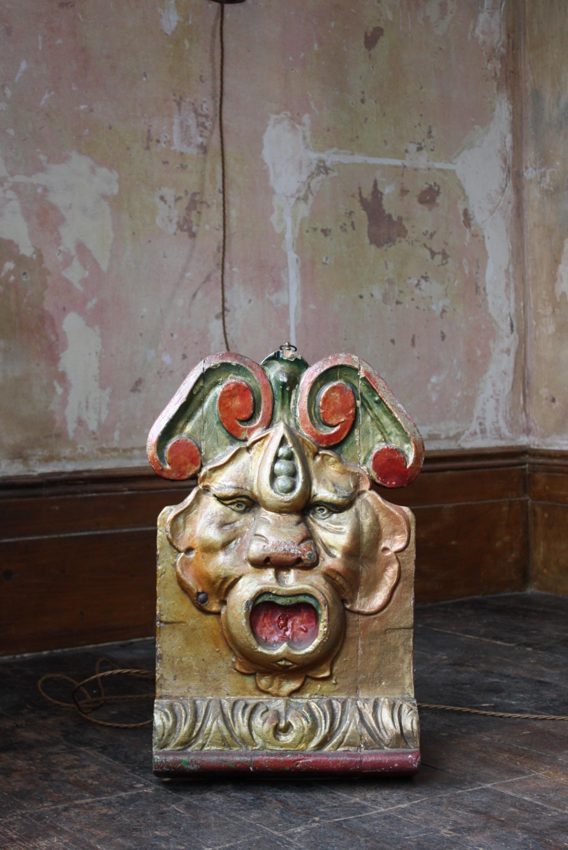 Circa 1900 English Grotesques Carved Fairground Panel Orton & Spooner Folk Art 5