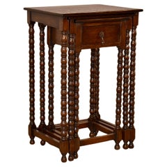 Circa 1900 English Nest of Three Oak Tables