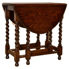 Antique Circa 1900 English Oak Gate Leg Table