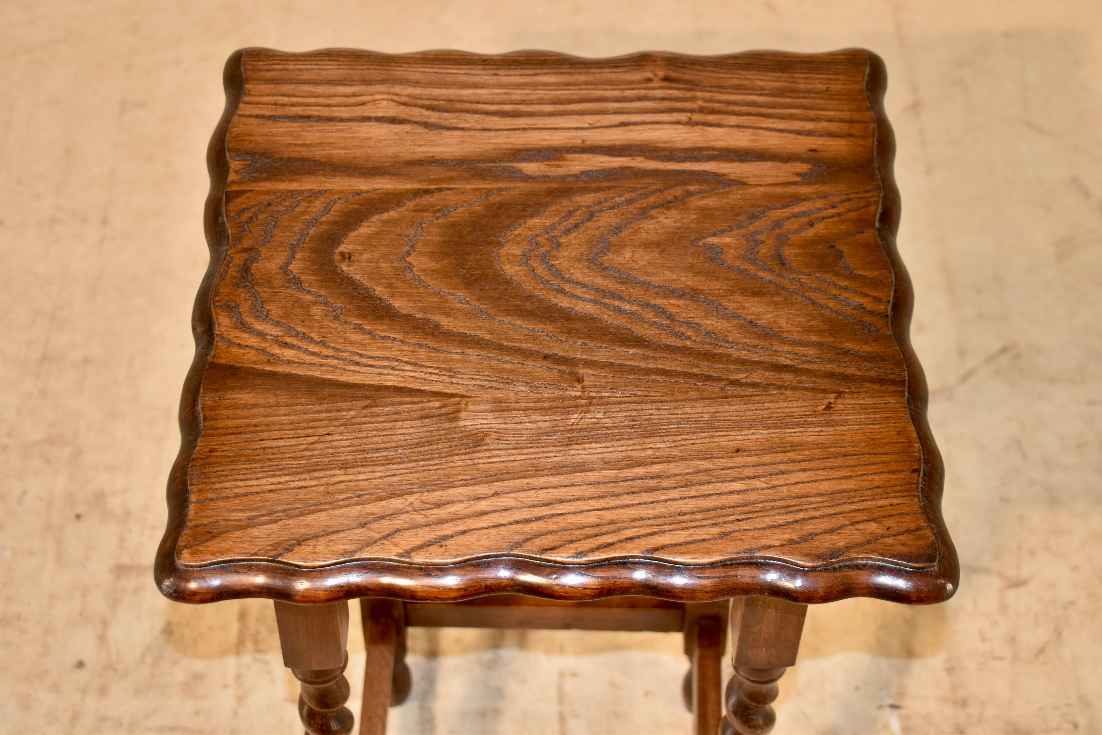 Circa 1900 English Oak Side Table 1