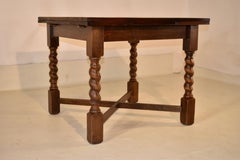 Circa 1900 English Oak Table with Two Draw-Leaves